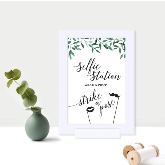 NWT White Selfie Station Prop Sign + White Frame for Events , Wedding + Fun! - Picture 2 of 5